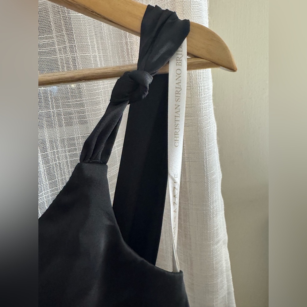 Azazie Black Satin Dress - Picture 7 of 10